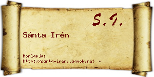 Sánta Irén névjegykártya